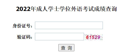 2022年成人学士学位外语考试成绩查询